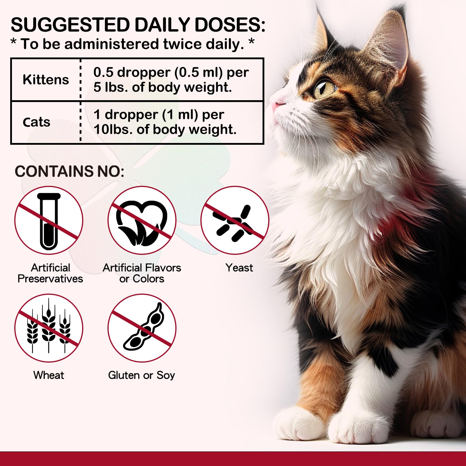 FSLHCY iron supplement for cats dosage chart highlights weight-based dosing