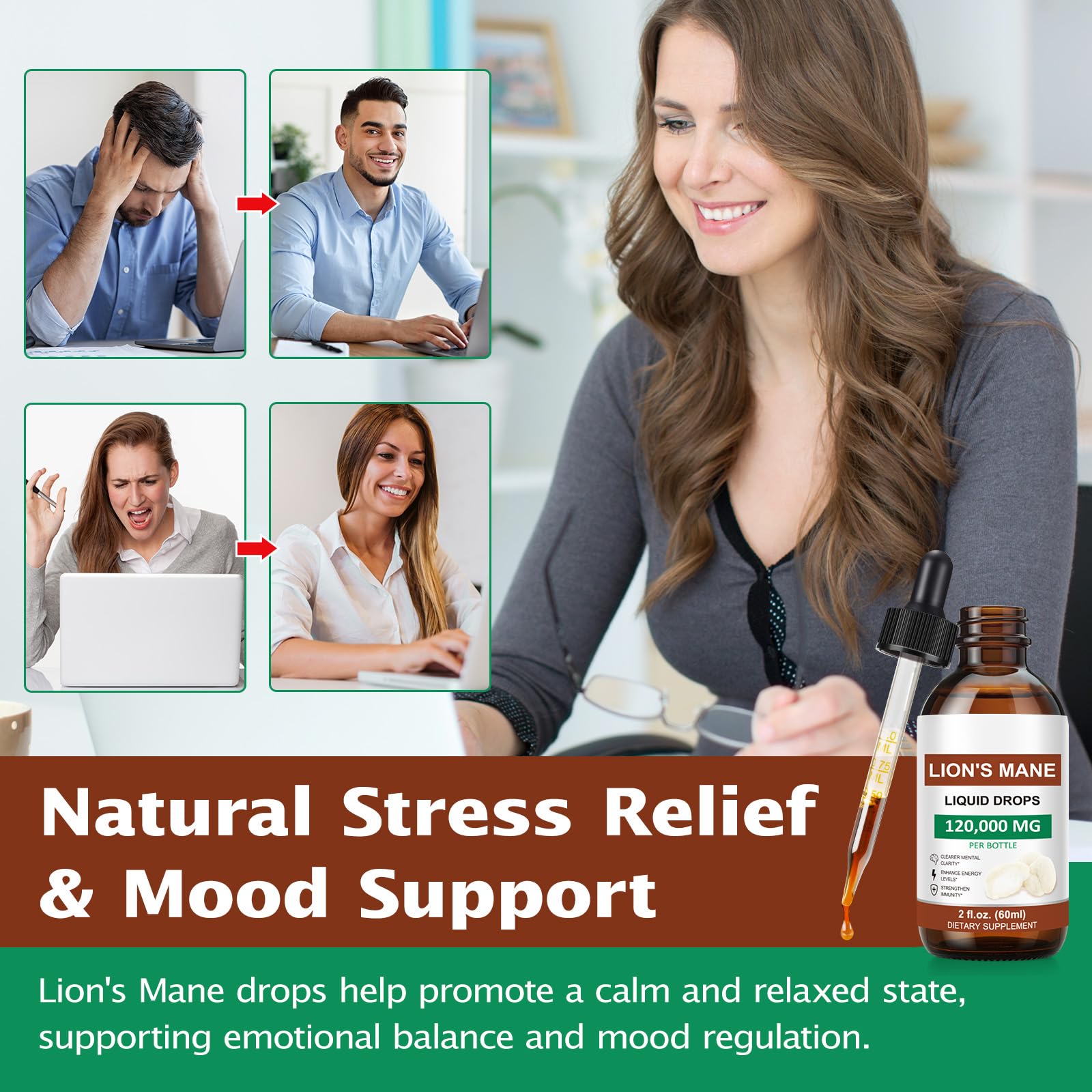 FSLHCY Lions Mane Drops support immune health visually.