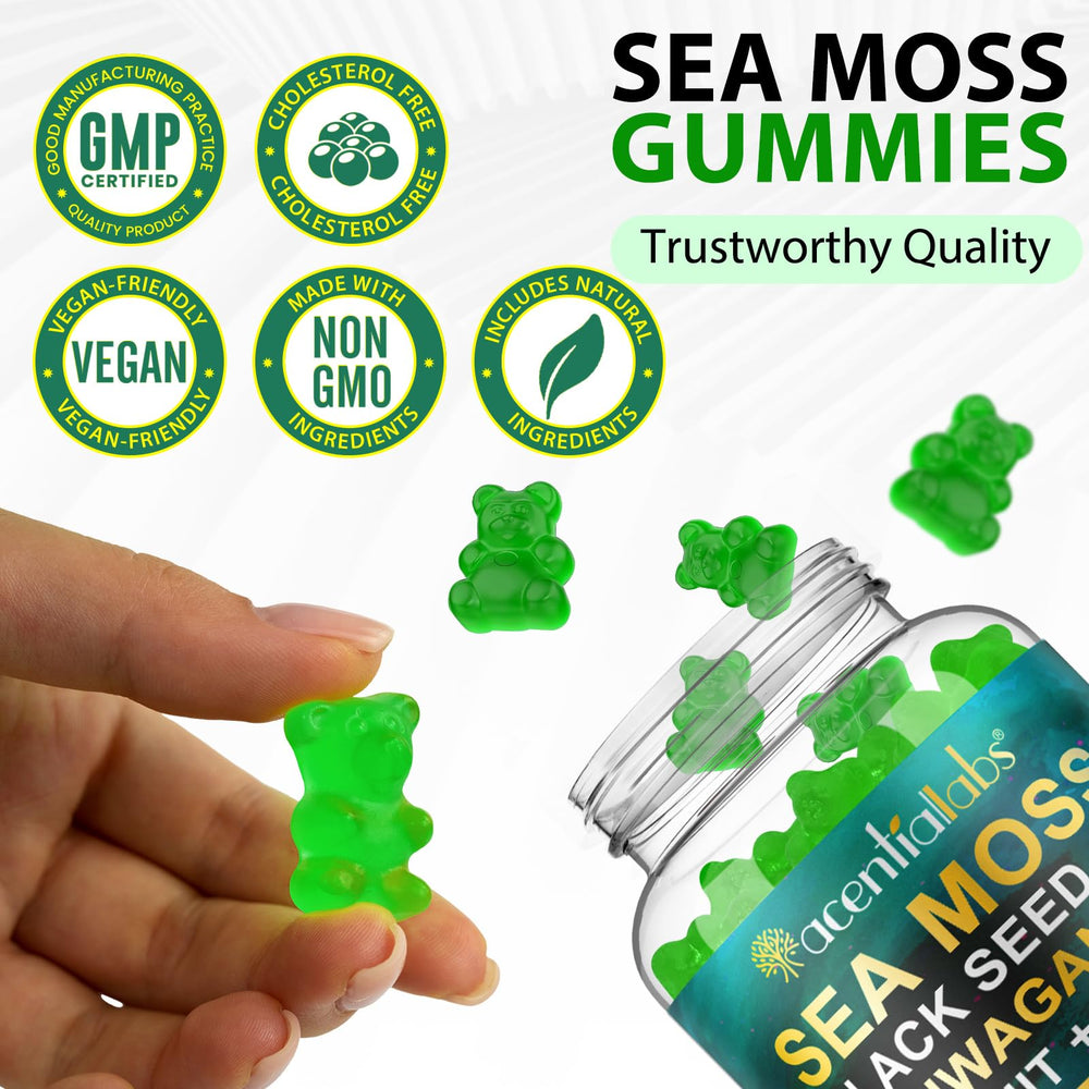 FSLHCY Sea Moss gummies ingredients showcase minerals for vitality.