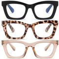 FSRTEP Oprah Style Readers for Women – 3 Pack, Blue Light Blocking, Spring Hinge HBK +1.0