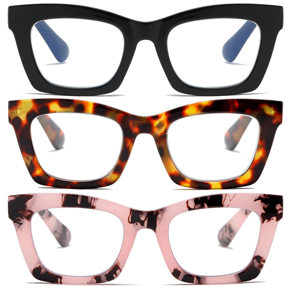 FSRTEP Oprah-style readers in oversized square frames for versatile daily wear