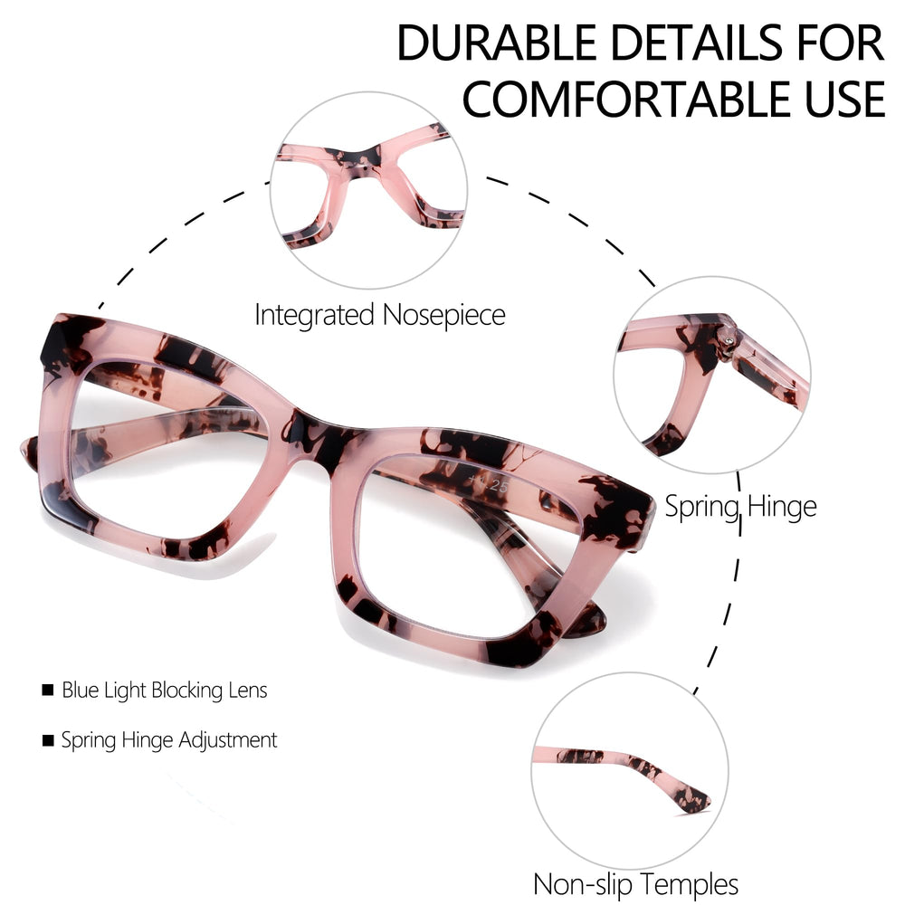 FSRTEP Oprah Style readers with blue light blocking reduce screen fatigue.