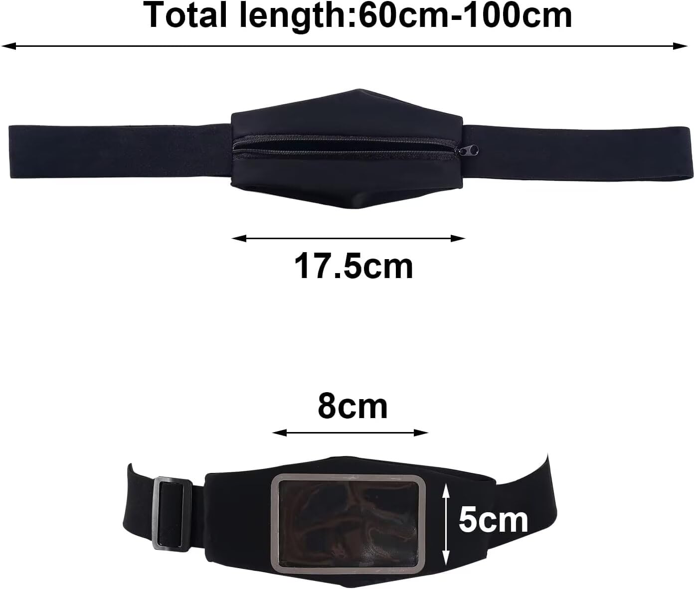 FSUHHIAD insulin pump belt side view with adjustable strap for a snug fit.