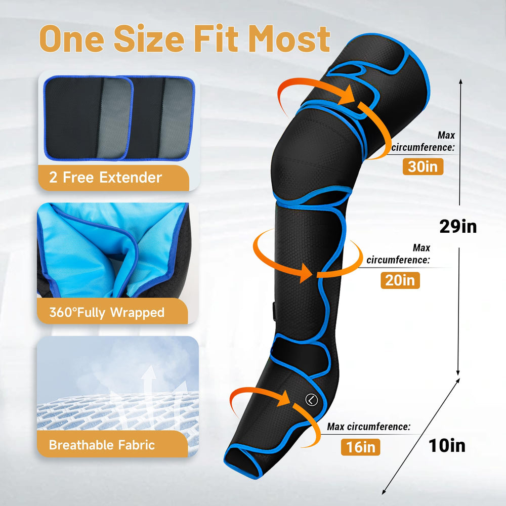 FSUON leg massager 360 wrap provides full-leg coverage with heat