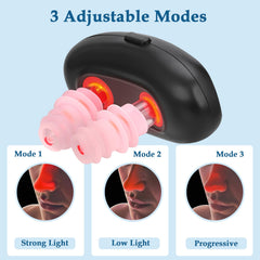 FTBUEM red light nasal therapy device in hand illustrates portable relief on the go