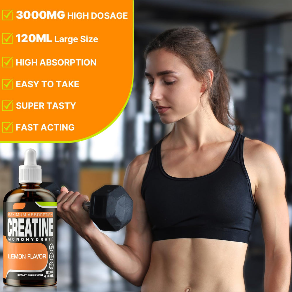 Fubkerm Creatine Liquid packaging on a clean kitchen counter conveying purity