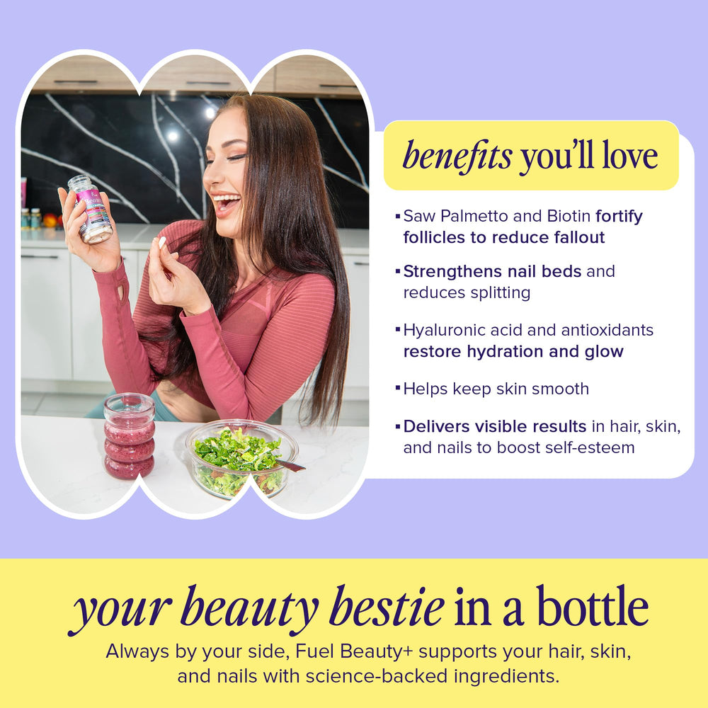 Fuel Beauty+ 24in1 nails closeup indicating stronger, healthier nails
