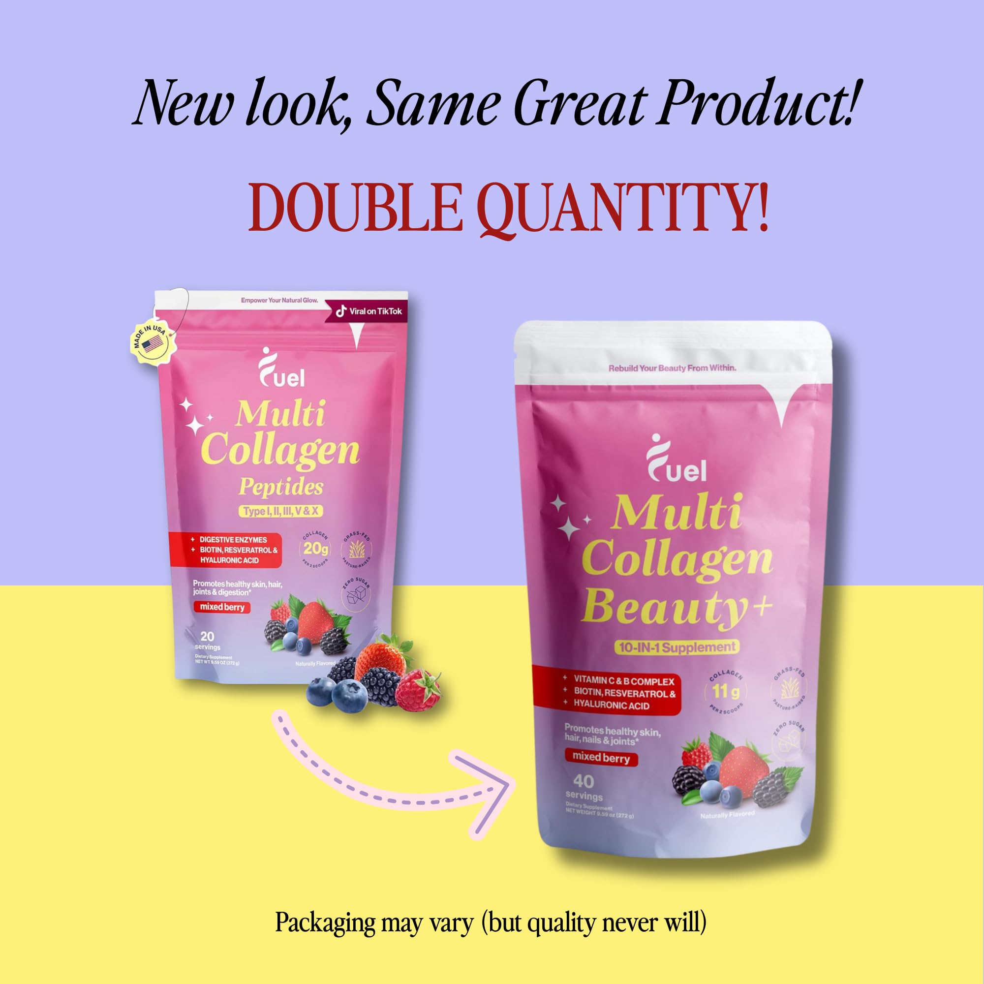 Fuel Multi Collagen Powder measuring scoop showing serving size for daily collagen intake