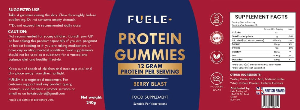 Gummies ready to enjoy with water after training sessions featuring FUELE+.