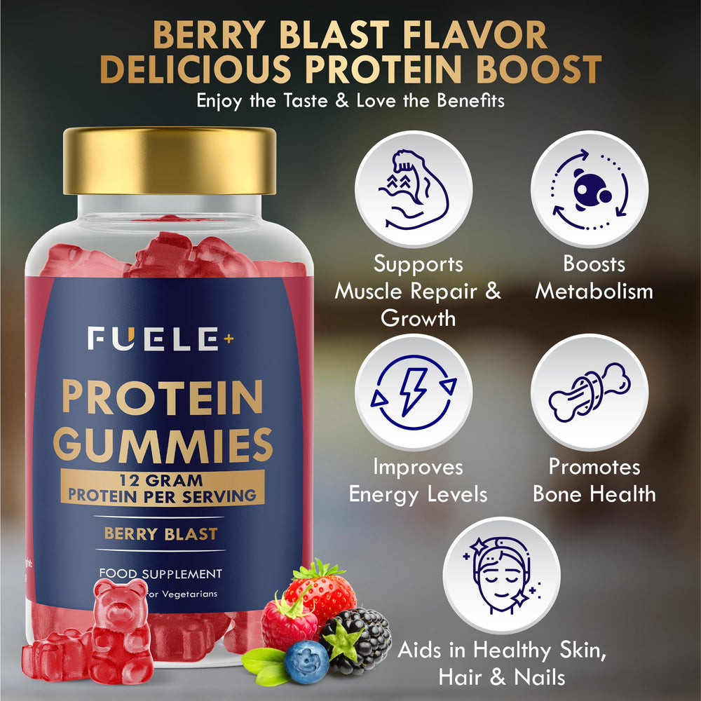 Creatine-enriched FUELE+ gummies on display for enhanced athletic support.