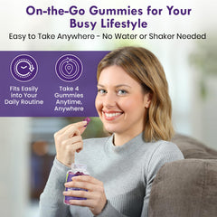 FUELE+ Whey Protein Gummies grape-twist chew-closeup emphasizes chewy texture and flavor