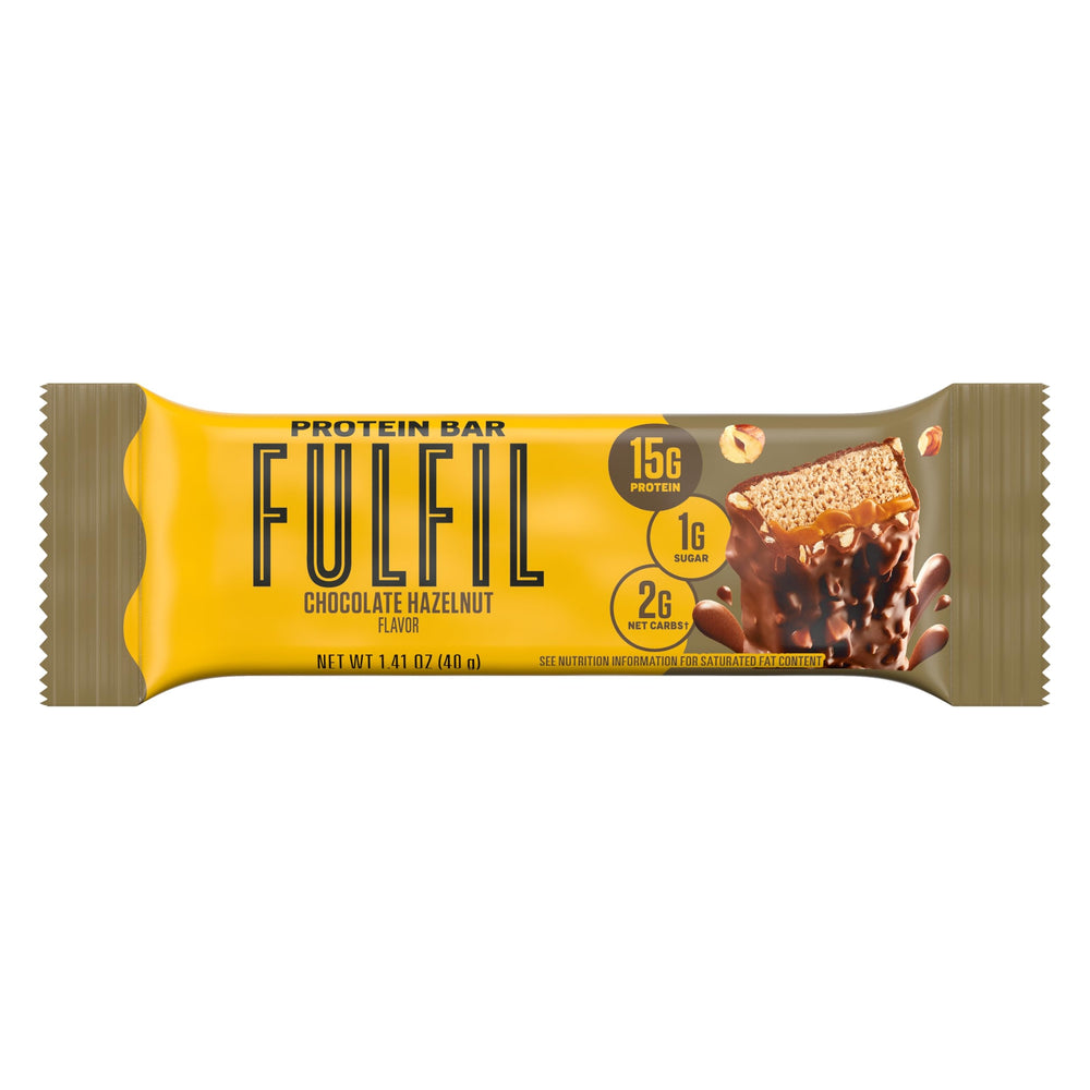 Fulfil Chocolate Hazelnut Bar provides 15 g protein