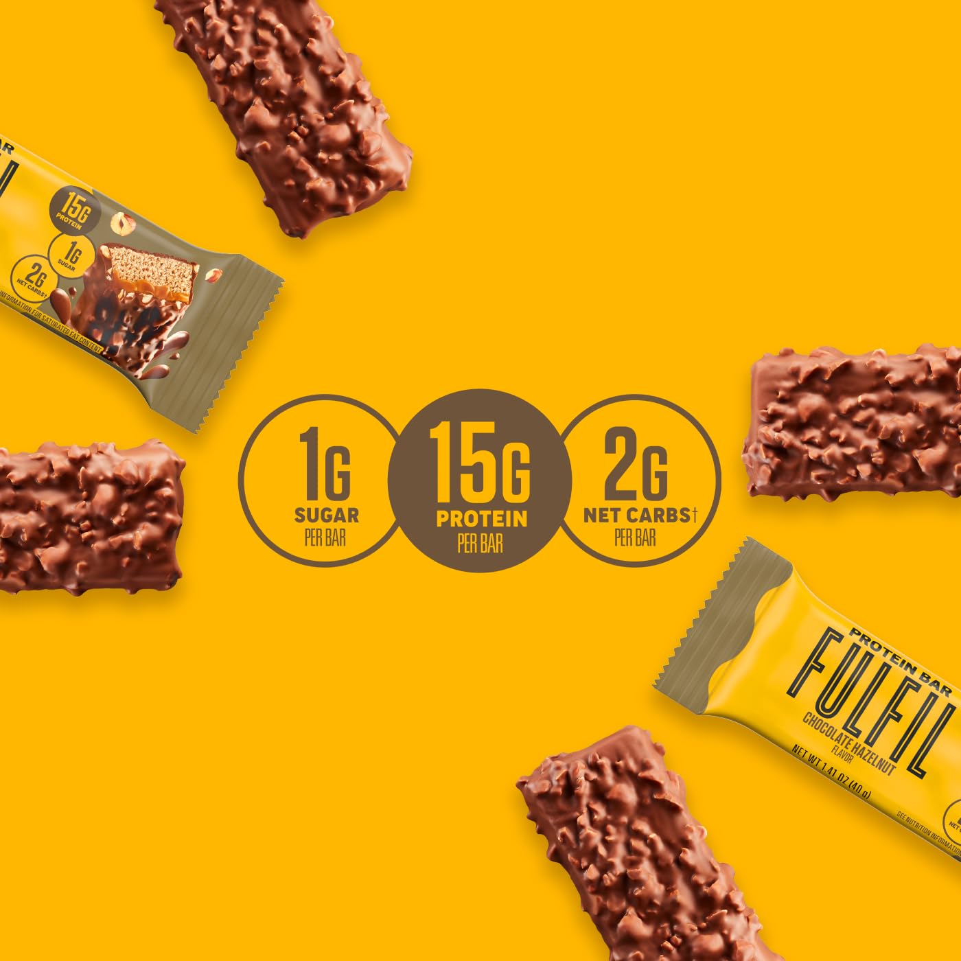 Fulfil Bar hazelnut pieces sprinkled on top for crunch