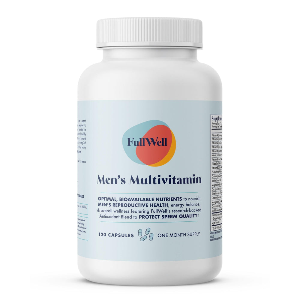 FullWell Fertility Multivitamin bottle front showing logo for daily fertility support