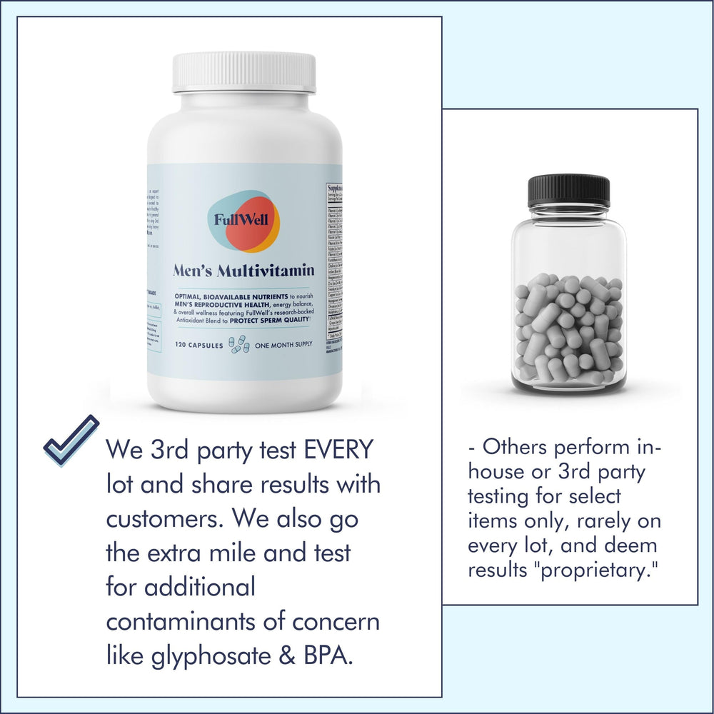FullWell Fertility Multivitamin open packaging to visualize practical daily use