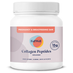 FullWell hydrolyzed collagen bottle highlighting grass-fed source for skin and joints
