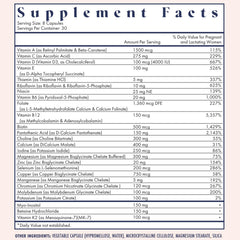 FullWell Prenatal Lemon bottle side view with readable dosage information.