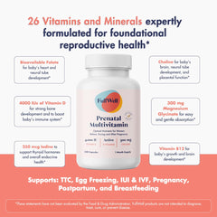 FullWell label highlights folate, choline, and vitamin D.
