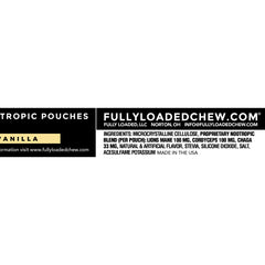 Fully Loaded Alpha Mushroom Pouch vanilla open pouch, discreet portable format.