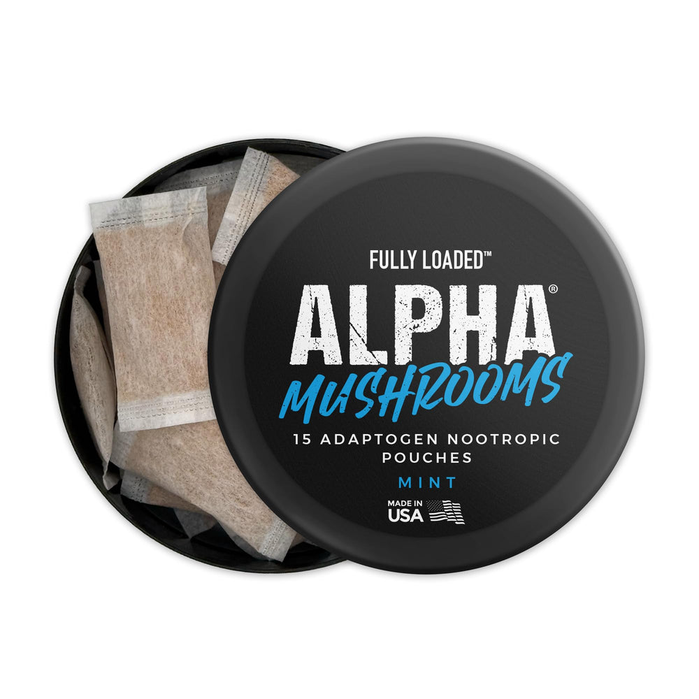 Fully Loaded Alpha Mushrooms mint use on the go for quick focus.