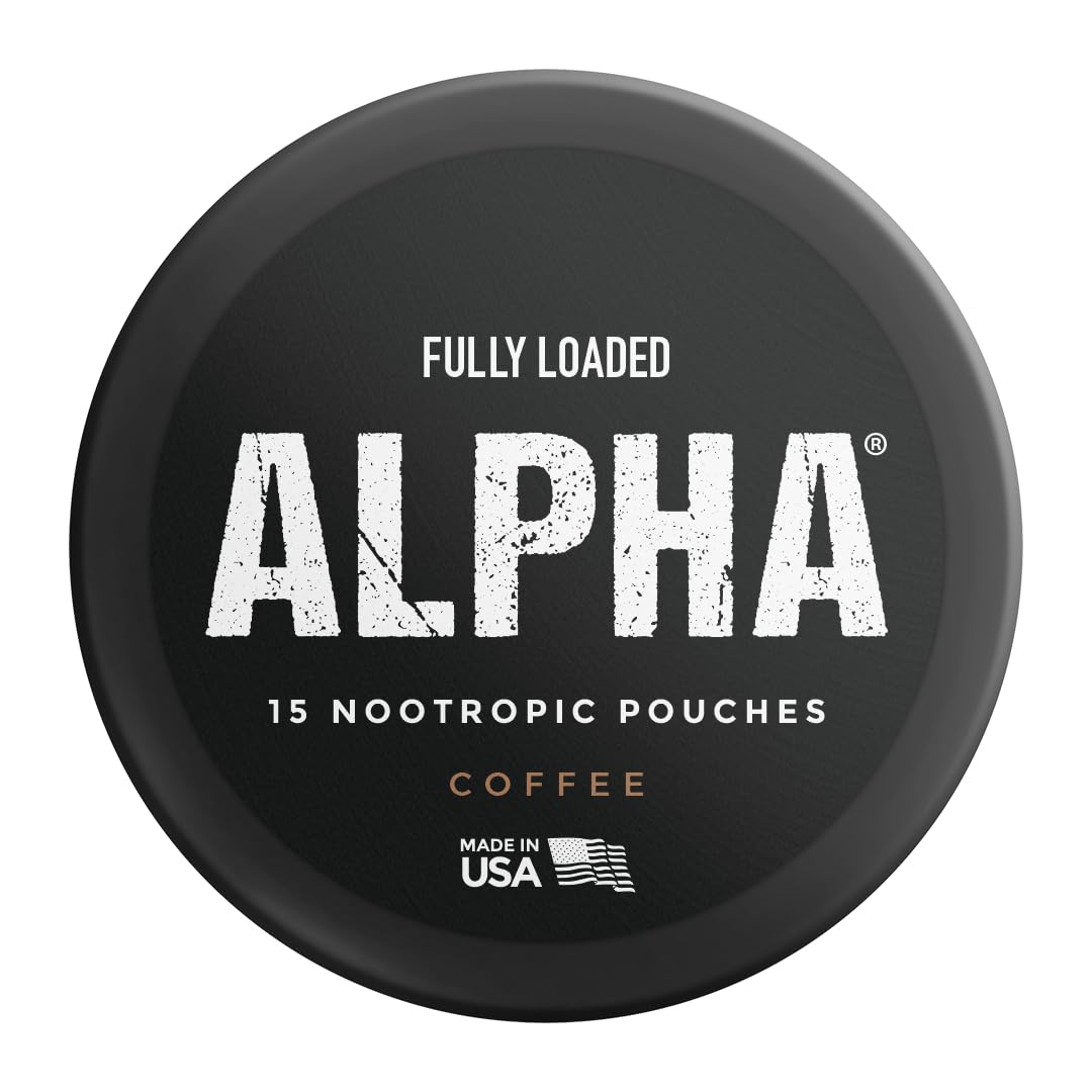 Fully Loaded Bullseye Alpha nootropic pouches box displayed in a modern workspace