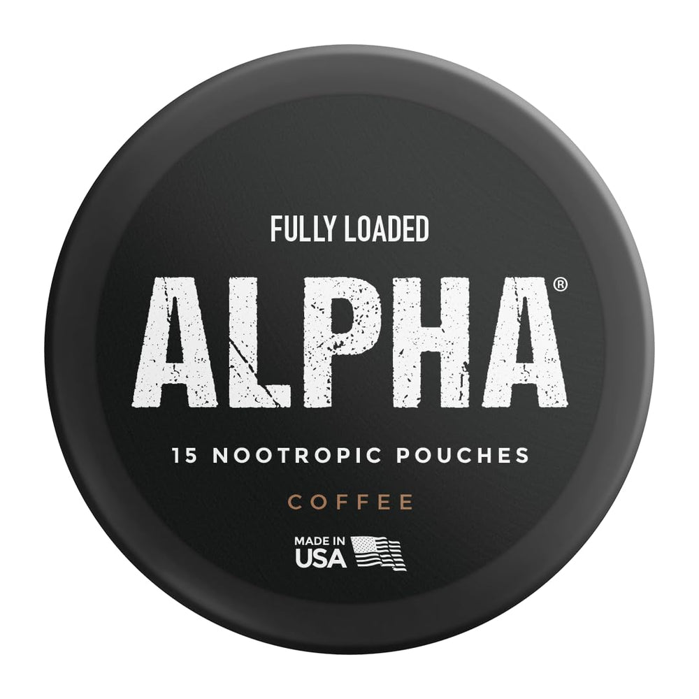 Fully Loaded Bullseye Alpha nootropic pouches box displayed in a modern workspace