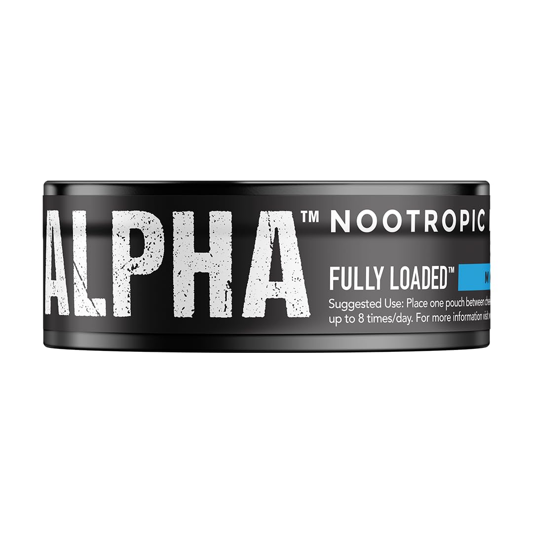 USA-made Fully Loaded Bullseye Alpha Nootropic mint pouches