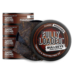 Fully Loaded Bullseye pack front view, tobacco-free pouch aesthetic for a cleaner craving swap.