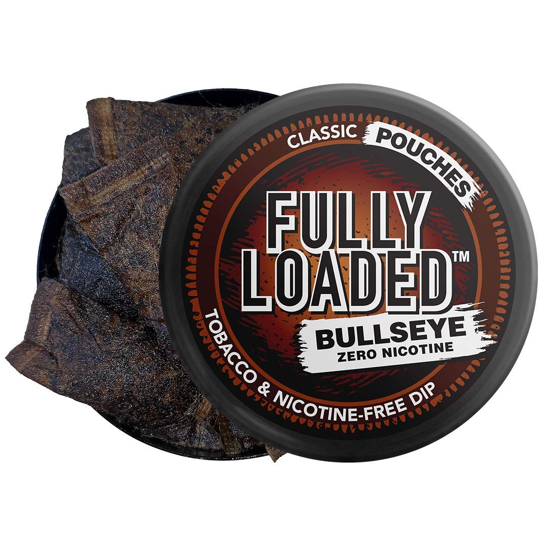 Fully Loaded Bullseye texture closeup highlighting soft, herb-infused pouch for discreet use.