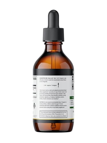 Fulvic Acid 72 trace minerals ingredients label closeup showcasing nourishment and trace minerals