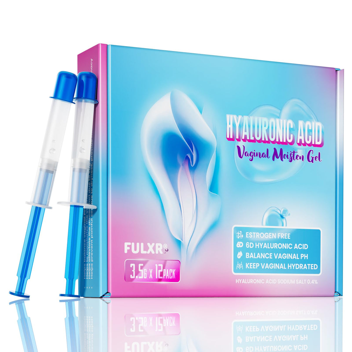 FULXR Vaginal Moisturizer 12 pack box for discreet storage and travel