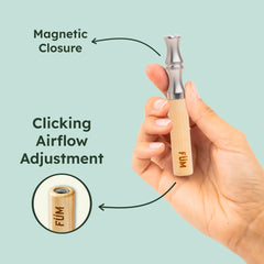 FÜM airflow adjustment lets you tailor resistance for your moment of calm.