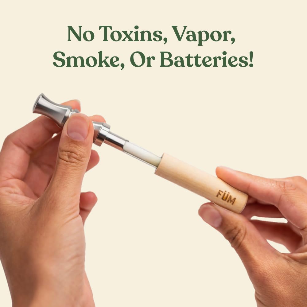 FÜM pocket-sized device fits easily in your hand for on-the-go use.