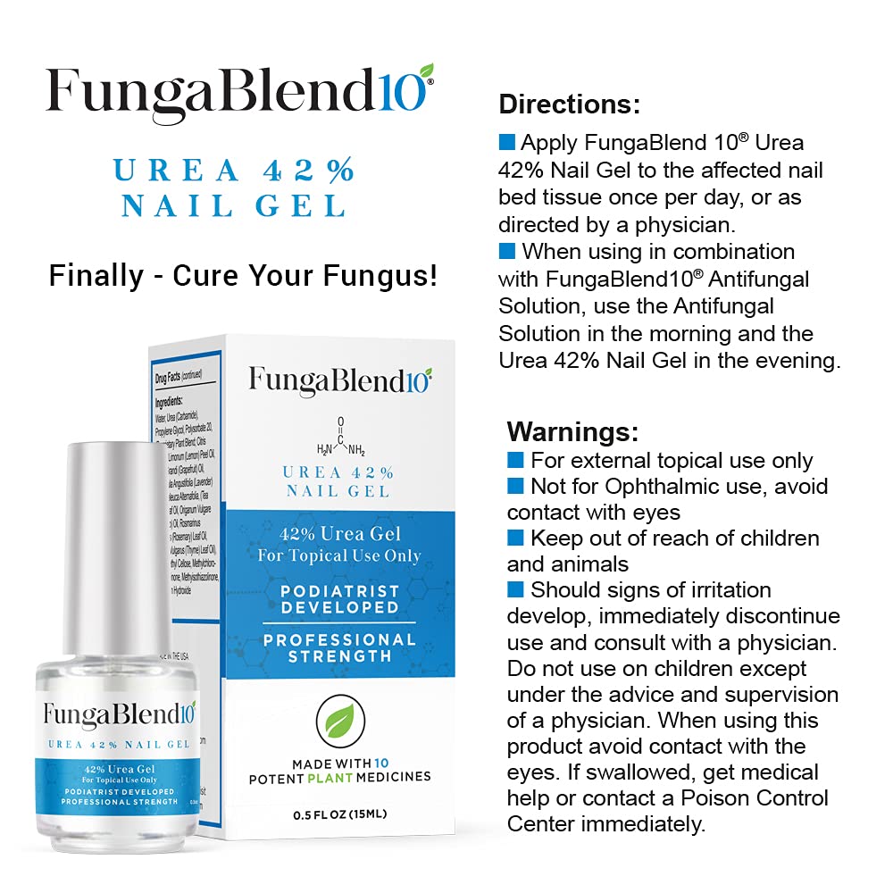 FungaBlend 10 Urea 42% dries clear with no staining for comfortable wear