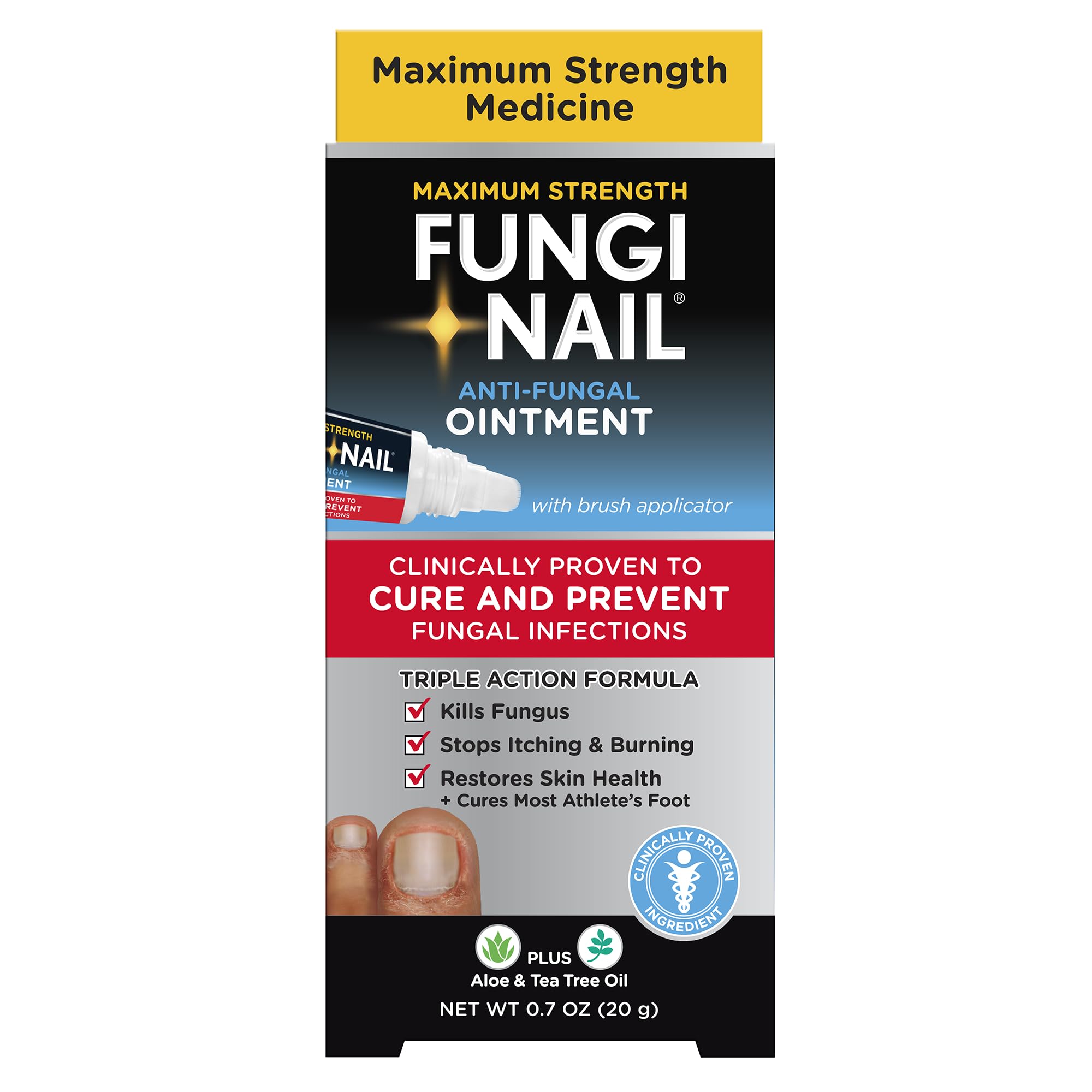 Fungi-Nail bottle with Tolnaftate for fungal protection.
