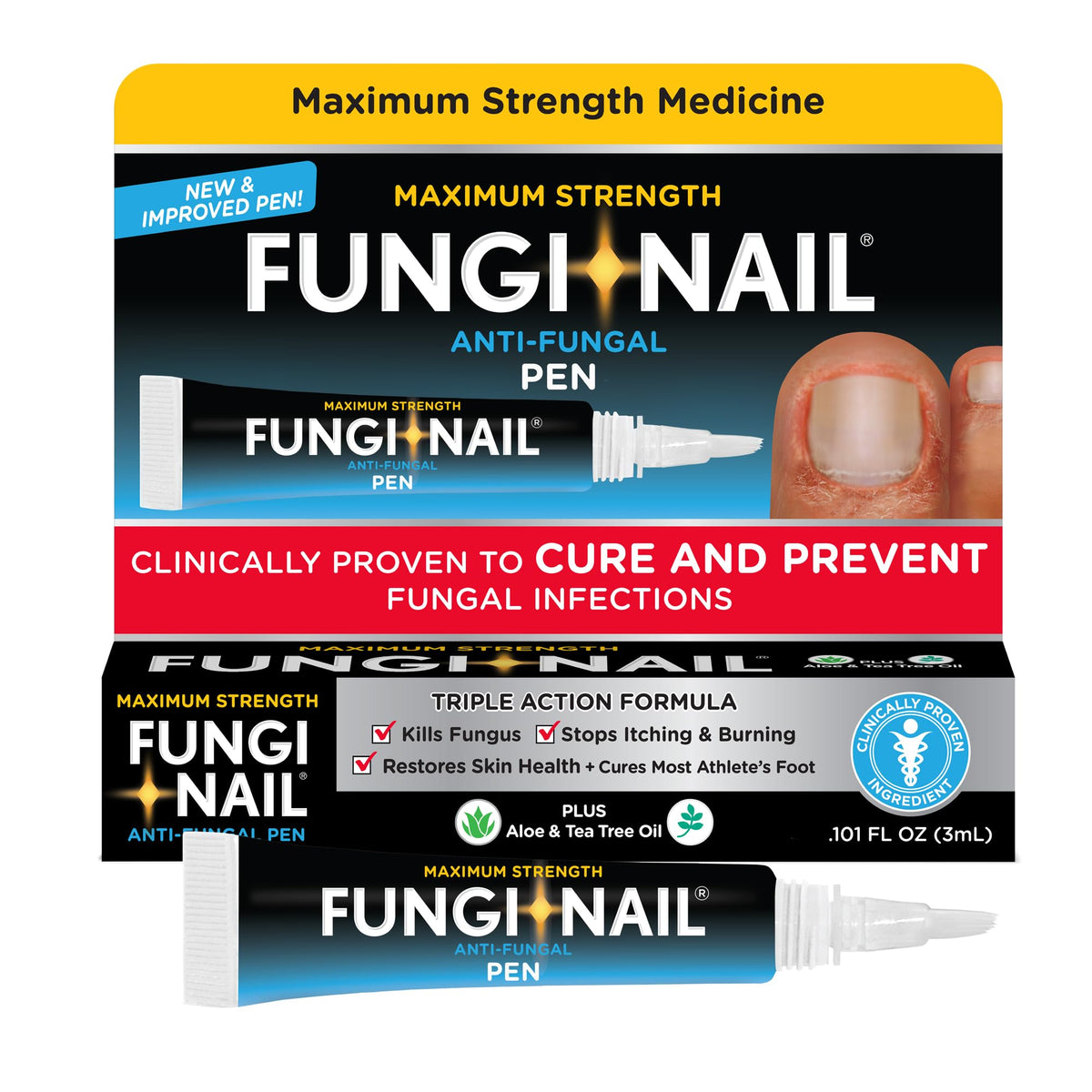 Fungi-Nail Pen front view showing targeted nail-area treatment for precise care