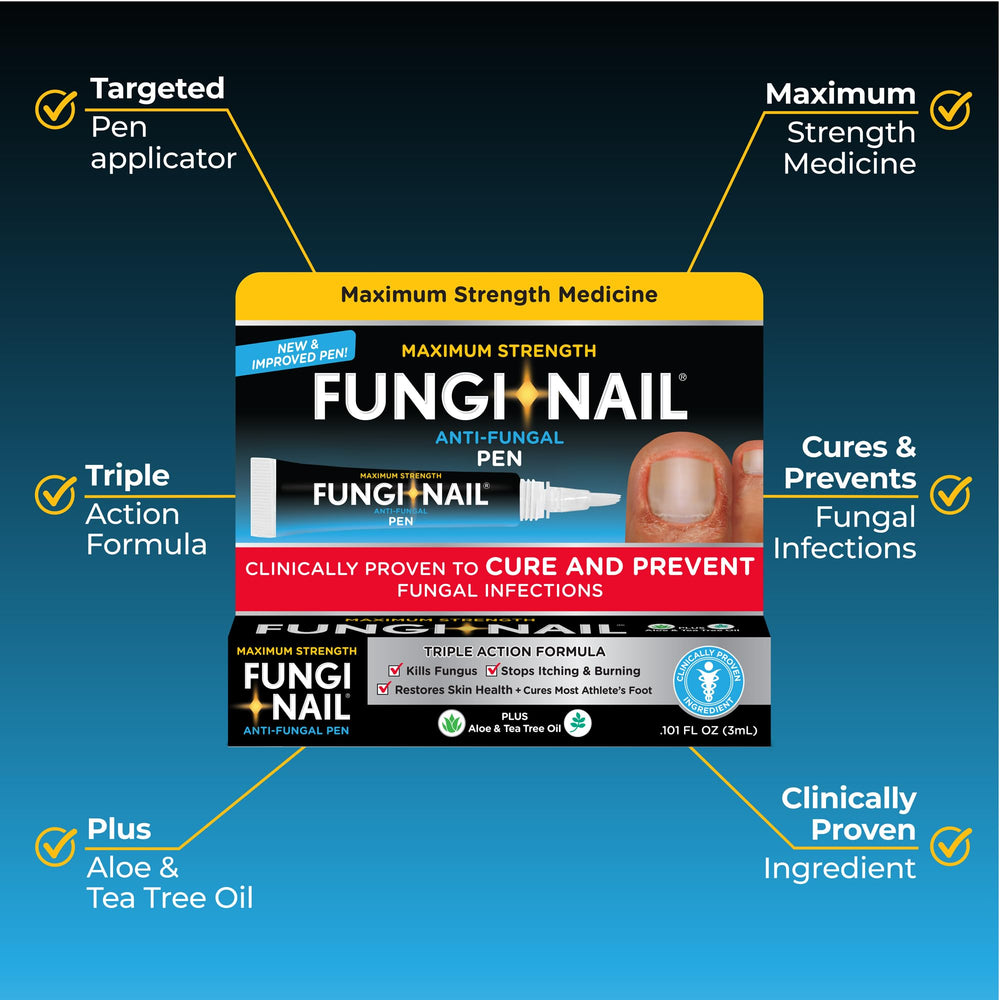 Fungi-Nail Pen precision-tip applying solution around infected nail