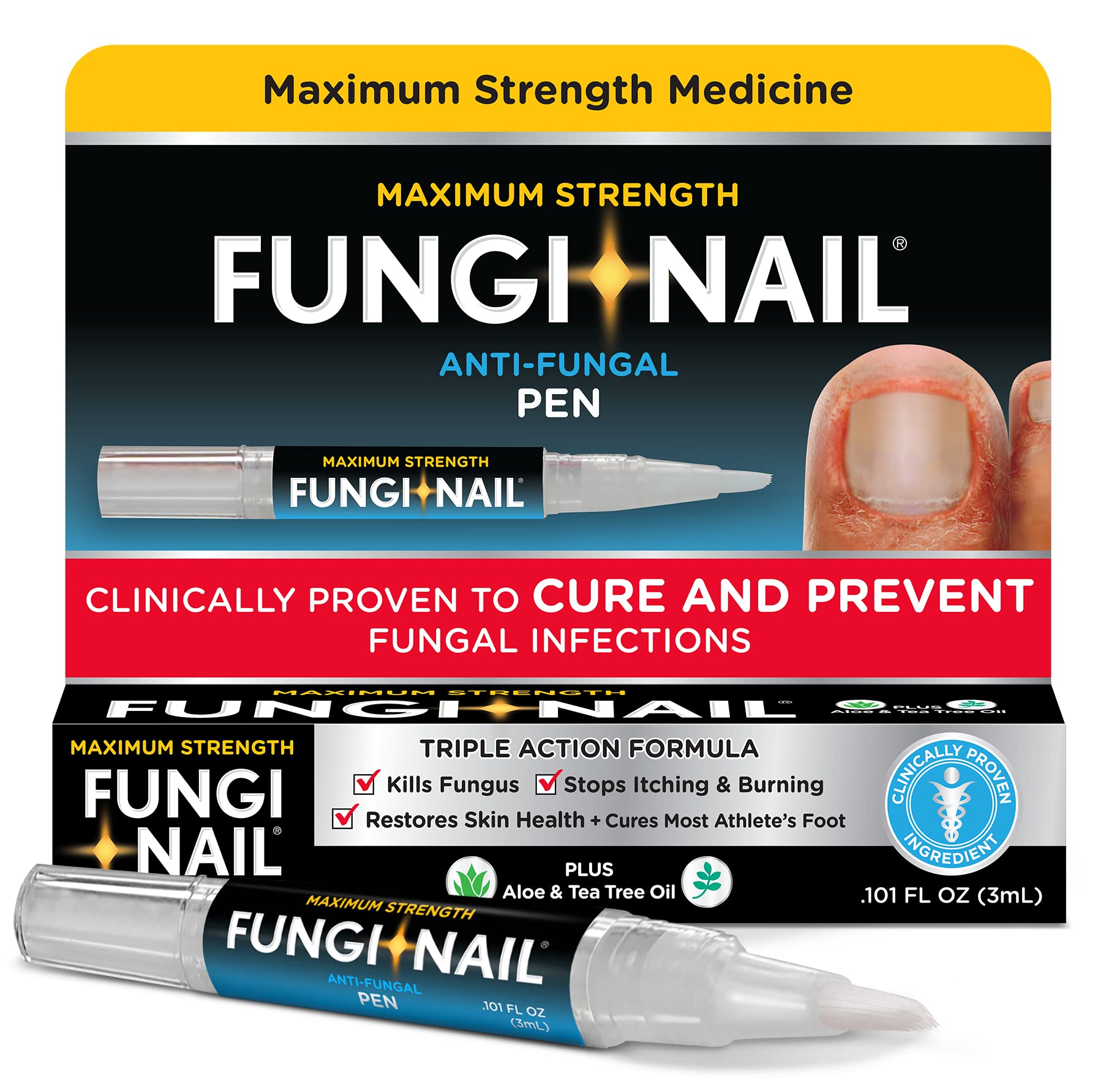 Fungi-Nail pen applicator used on toenail during treatment routine.
