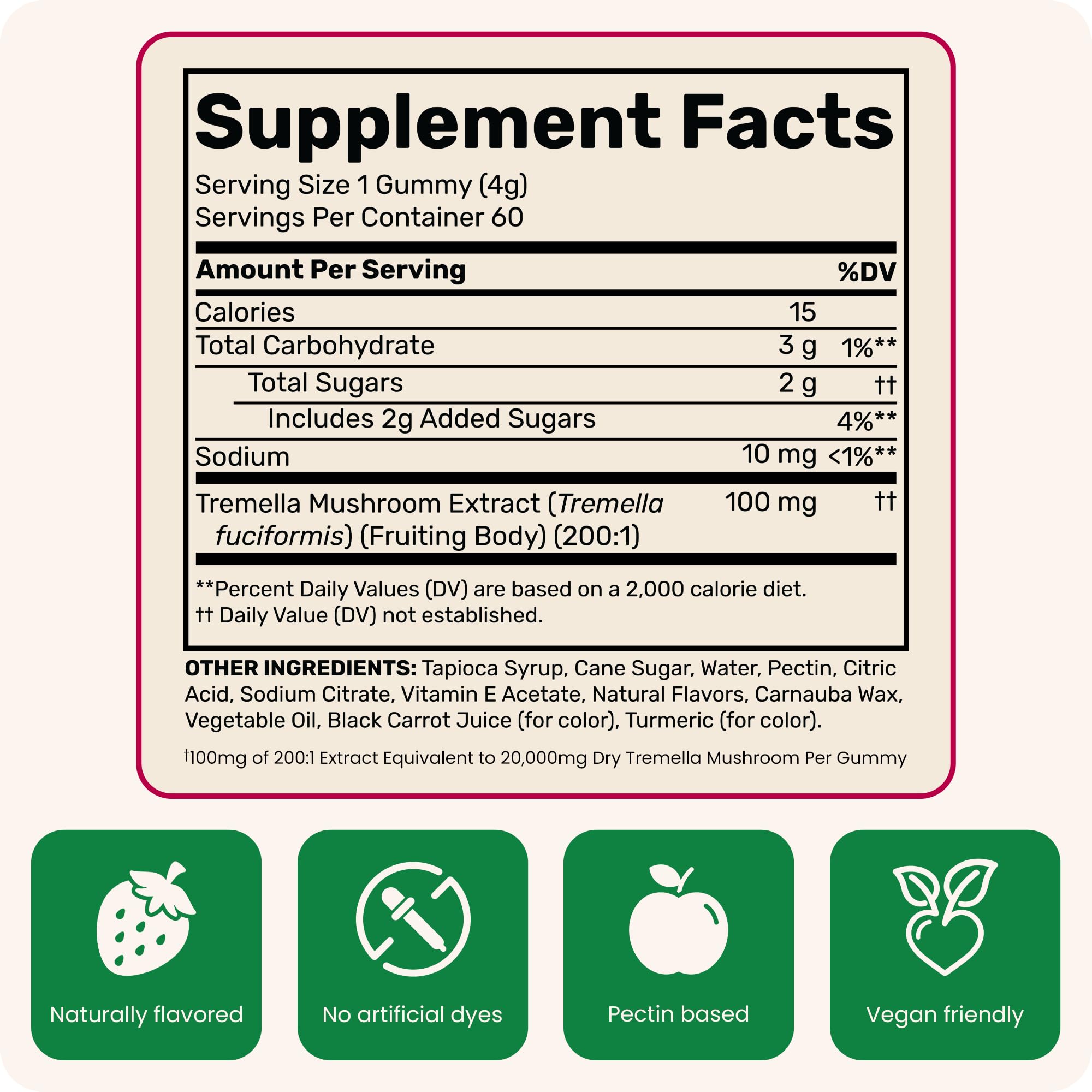Fungies Tremella gummies chew texture close-up for hydration support.
