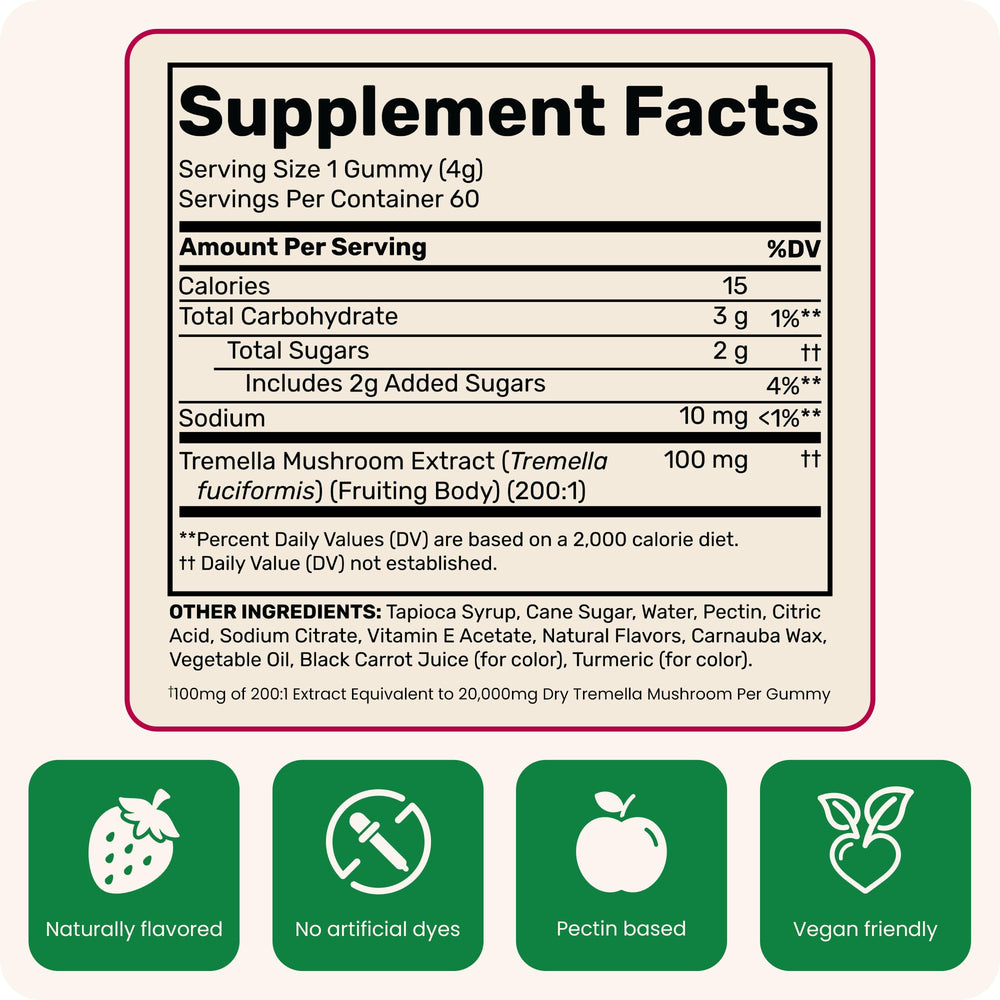 Fungies Tremella gummies chew texture close-up for hydration support.