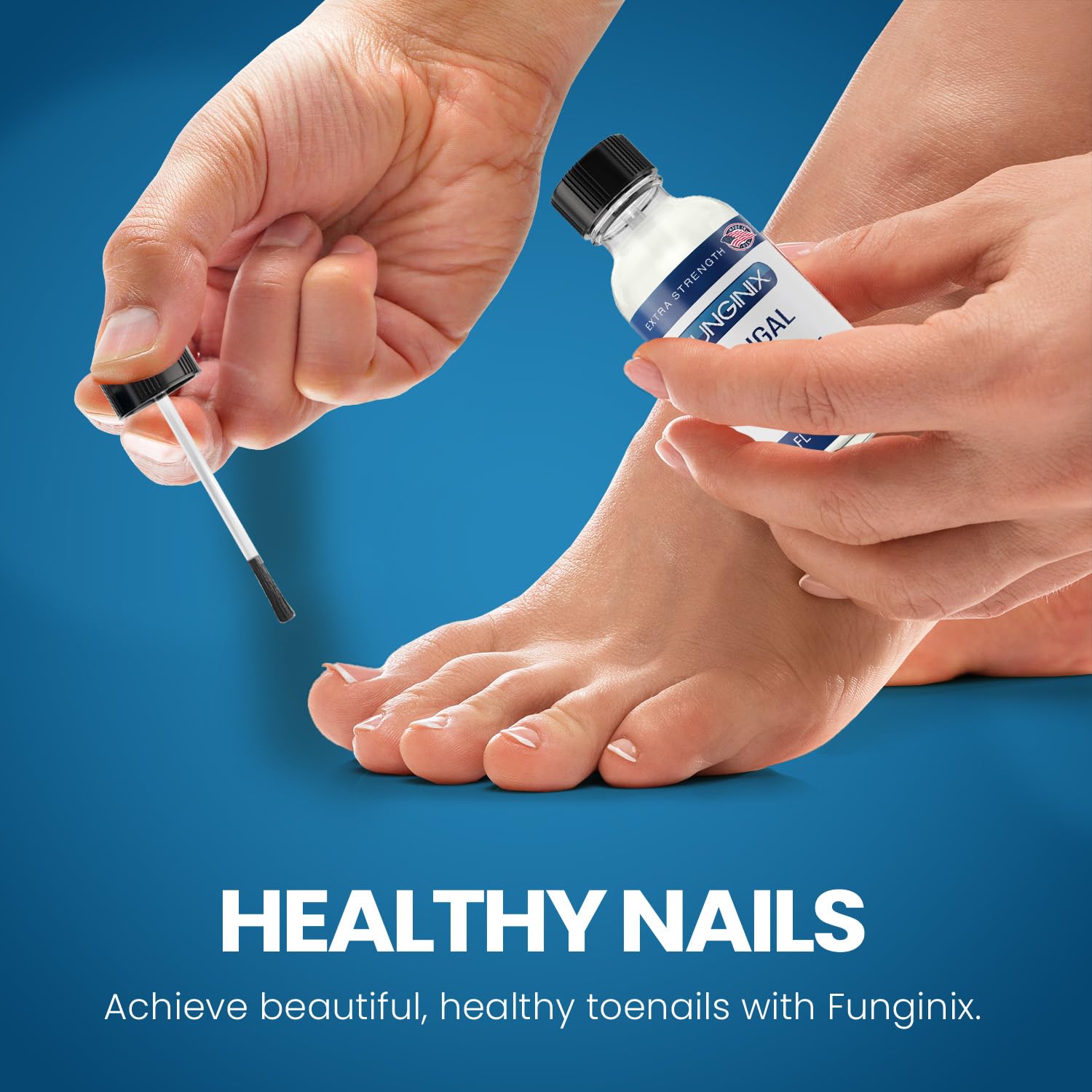 FUNGINIX Toenail Fungus Treatment application around nail edge for neat coverage