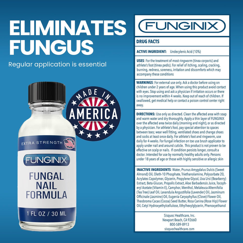 FUNGINIX Toenail Fungus Treatment features tea tree oil and botanicals for soothing care