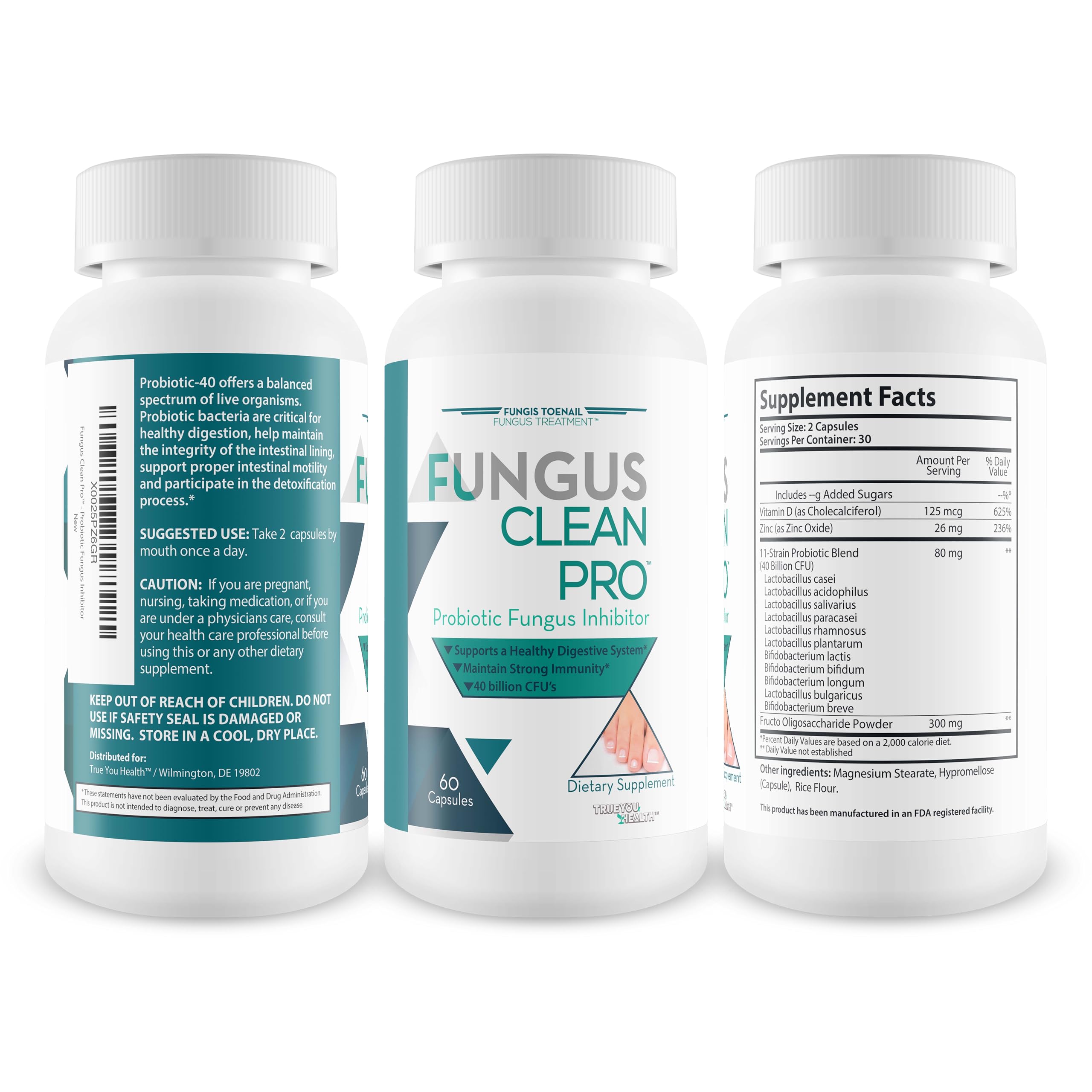 Fungis capsules close-up highlighting the probiotic blend