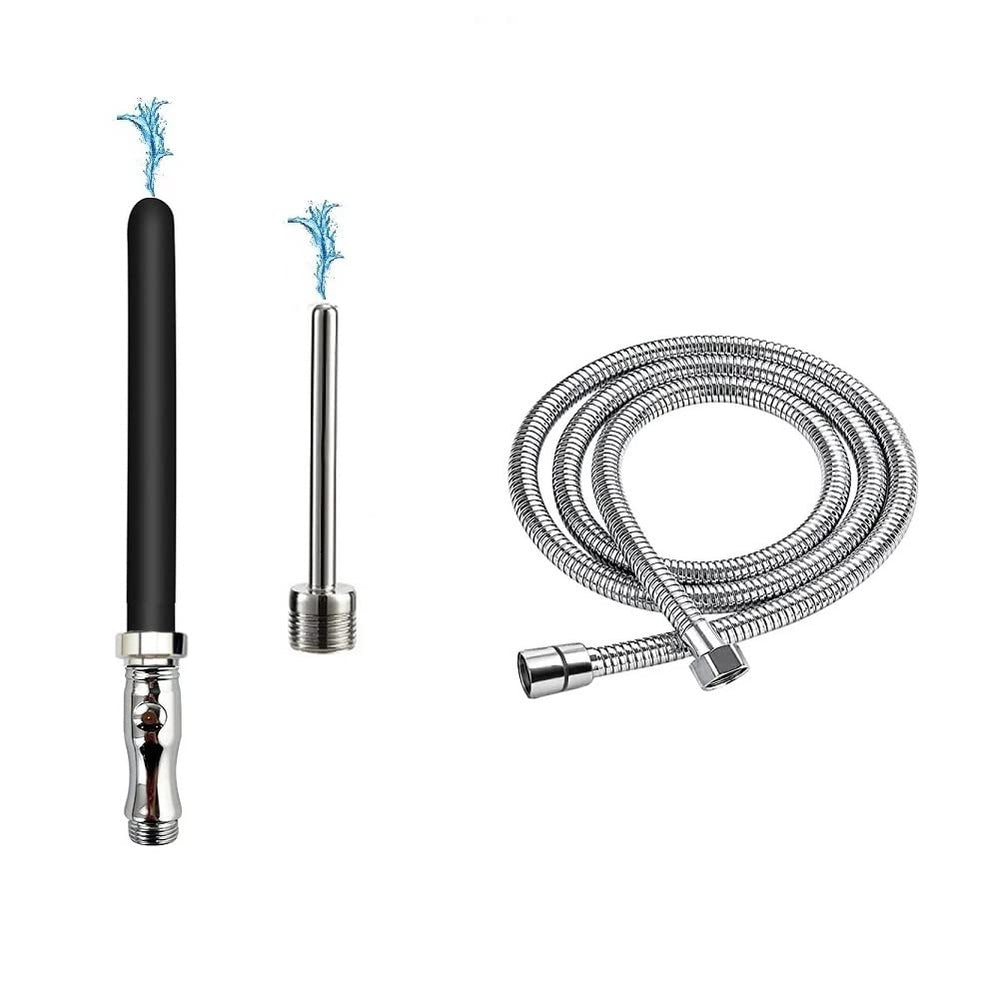 Funny Steel shower enema kit hose 59 inch for quick, easy installation.