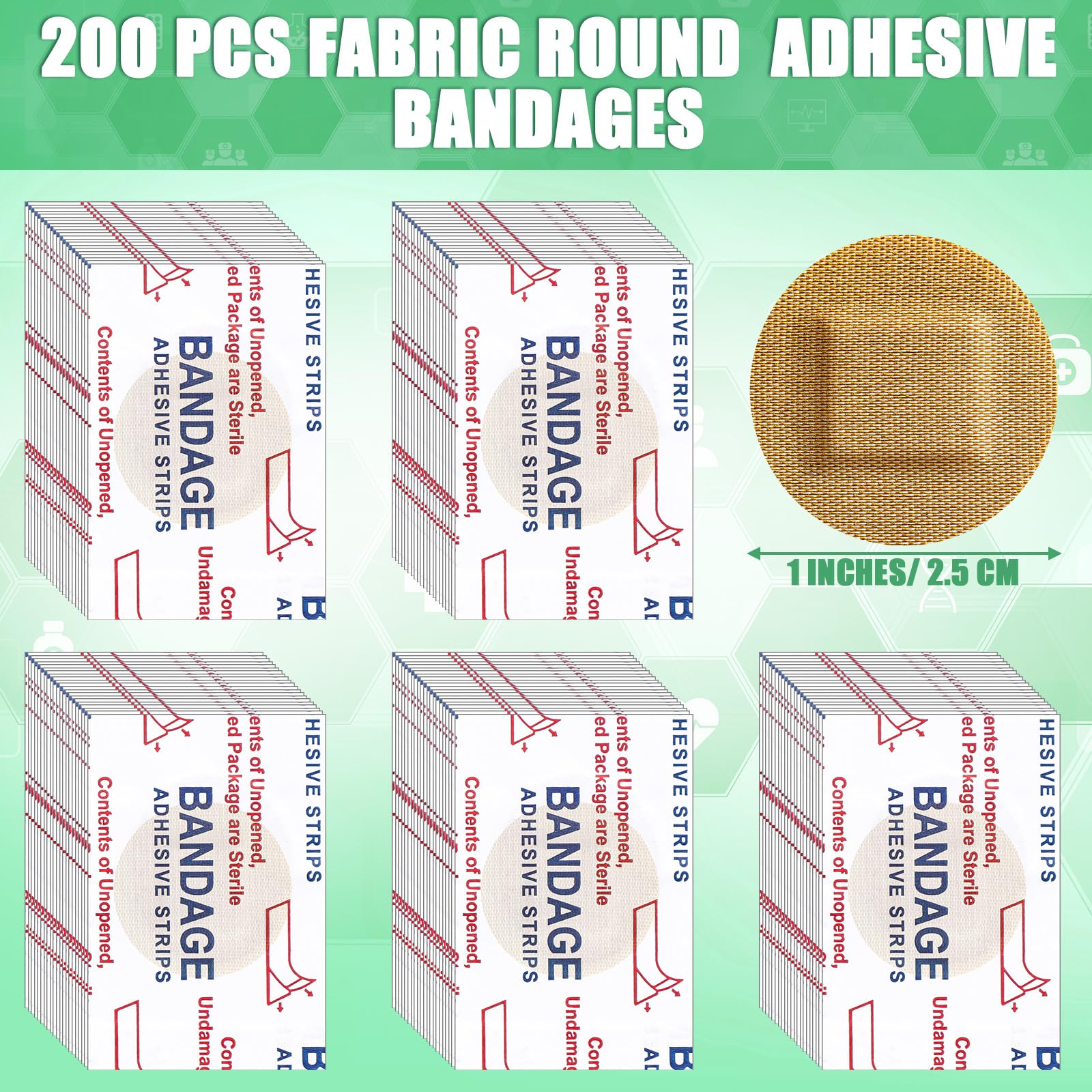 Funtery fabric bandage with nonstick pad for painless removal and comfort.