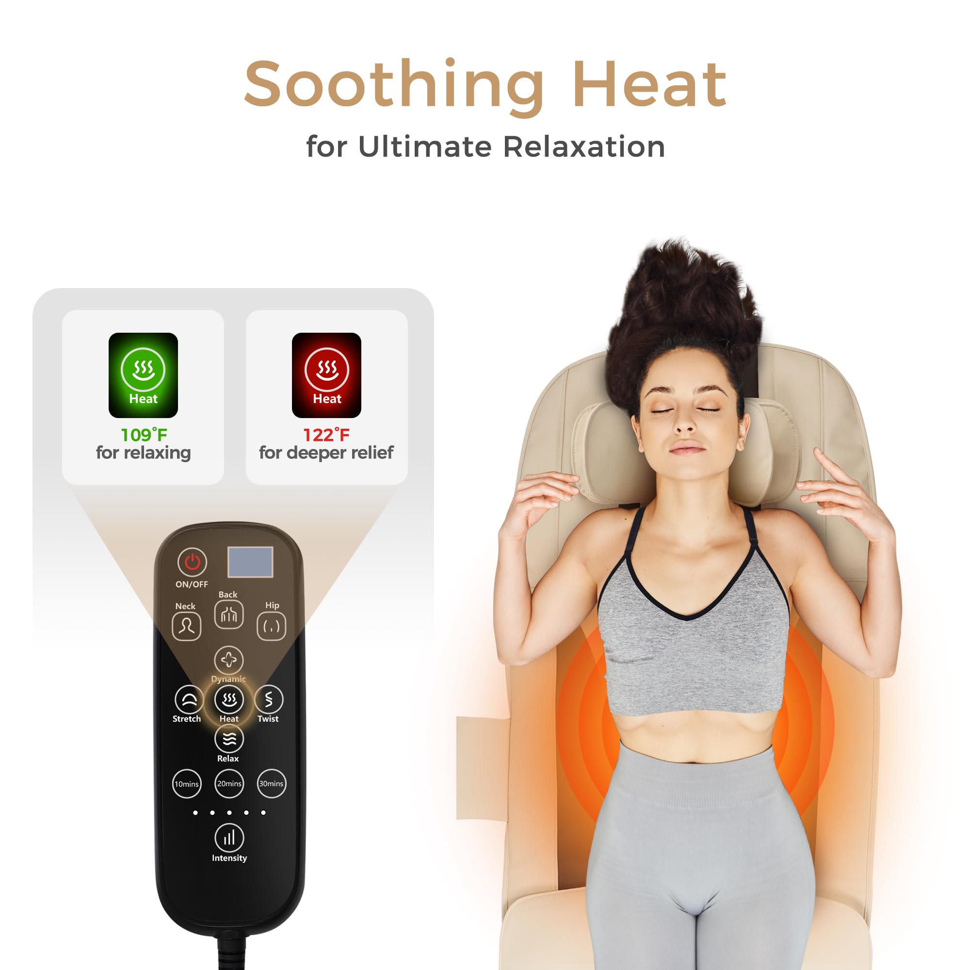 fuptos full body massage mat airbag 3d contoured design that hugs the body