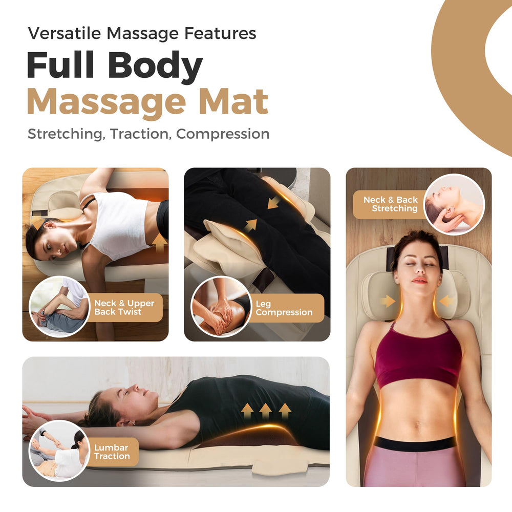 fuptos full body massage mat lumbar traction for lower back support