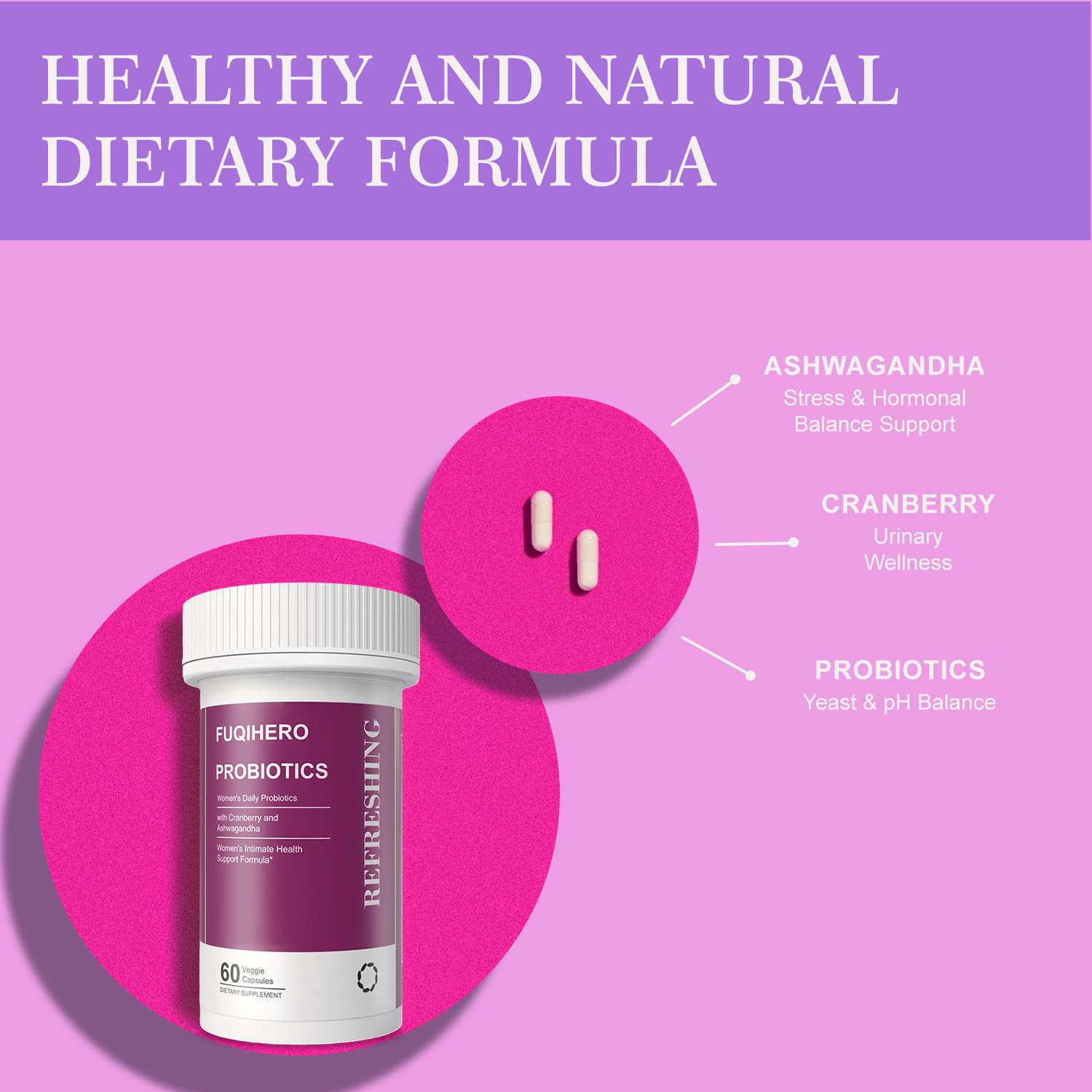 Fuqihero cranberry extract bottle emphasizing urinary well-being support