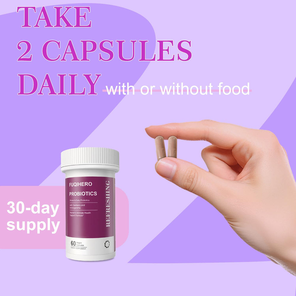 Fuqihero packaging front view highlighting probiotic formula and benefits