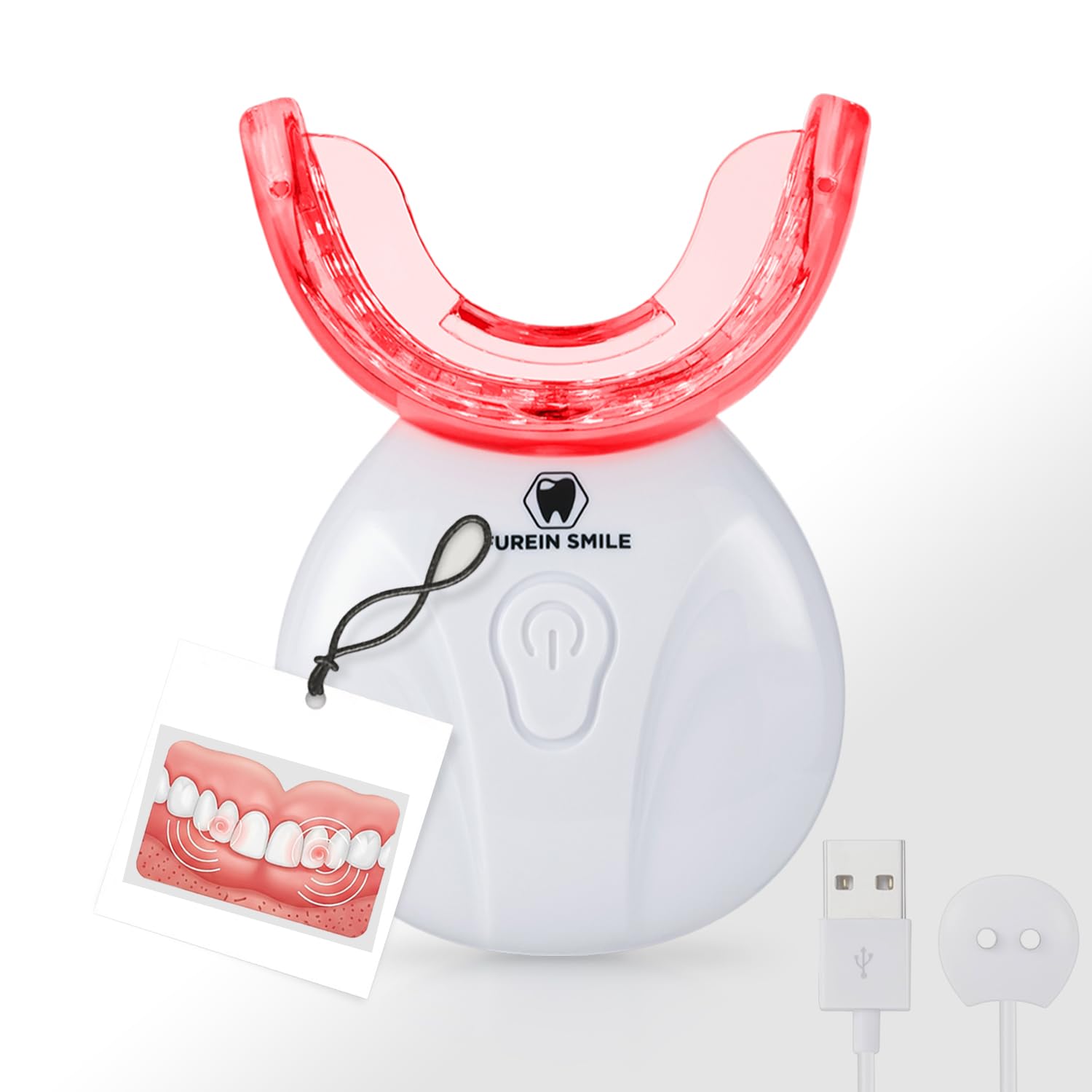 FUREIN SMILE gums device side view demonstrates portable design for on-the-go use.